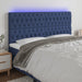 Tăblie de pat cu LED, albastru, 180x7x118/128 cm, textil - WALTI WALTI