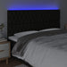 Tăblie de pat cu LED, negru, 200x7x118/128 cm, textil - WALTI WALTI