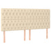 Tăblie de pat cu LED, crem, 200x7x118/128 cm, textil - WALTI WALTI