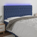 Tăblie de pat cu LED, albastru, 200x7x118/128 cm, textil - WALTI WALTI