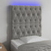 Tăblie de pat cu LED, gri deschis, 80x7x118/128 cm, catifea - WALTI WALTI