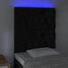 Tăblie de pat cu LED, negru, 80x7x118/128 cm, catifea - WALTI WALTI
