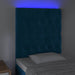 Tăblie de pat cu LED, albastru închis, 80x7x118/128cm, catifea - WALTI WALTI