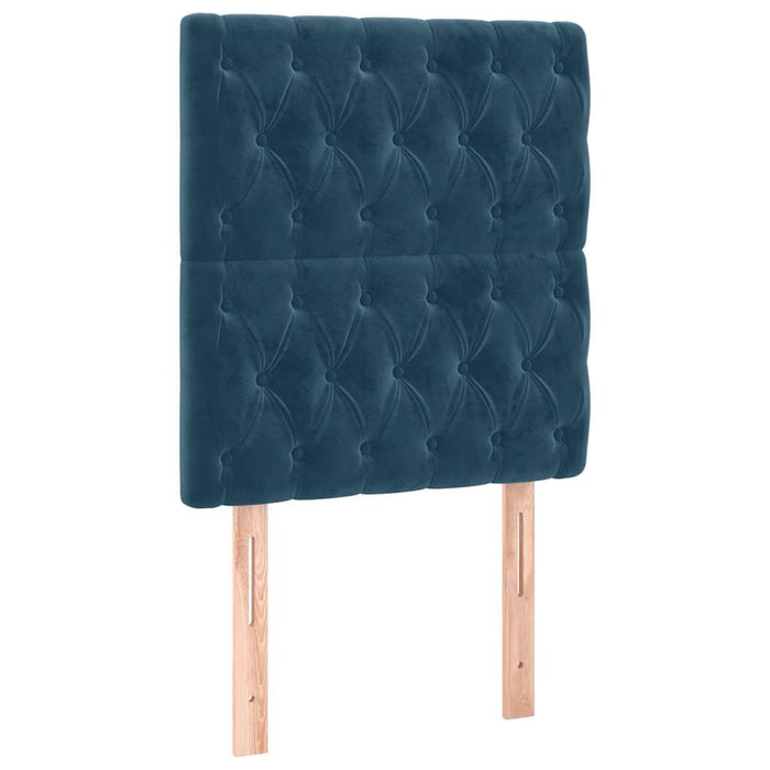 Tăblie de pat cu LED, albastru închis, 80x7x118/128cm, catifea - WALTI WALTI
