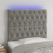 Tăblie de pat cu LED, gri deschis, 90x7x118/128 cm, catifea - WALTI WALTI
