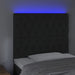 Tăblie de pat cu LED, negru, 90x7x118/128 cm, catifea - WALTI WALTI