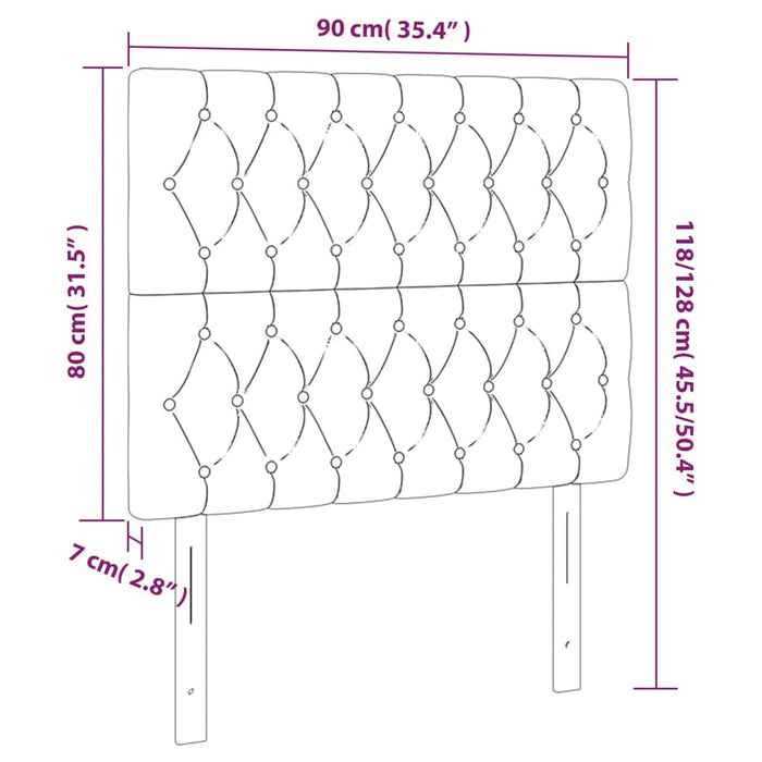 Tăblie de pat cu LED, negru, 90x7x118/128 cm, catifea - WALTI WALTI