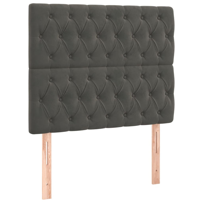 Tăblie de pat cu LED, gri închis, 100x7x118/128 cm, textil - WALTI WALTI