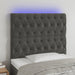 Tăblie de pat cu LED, gri închis, 100x7x118/128 cm, textil - WALTI WALTI