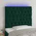 Tăblie de pat cu LED, verde închis, 100x7x118/128 cm, catifea - WALTI WALTI