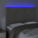 Tăblie de pat cu LED, gri deschis, 144x7x118/128 cm, catifea - WALTI WALTI