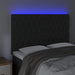 Tăblie de pat cu LED, negru, 144x7x118/128 cm, catifea - WALTI WALTI