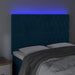 Tăblie de pat cu LED, albastru închis, 144x7x118/128cm, catifea - WALTI WALTI