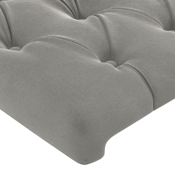 Tăblie de pat cu LED, gri deschis, 160x7x118/128 cm, catifea - WALTI WALTI