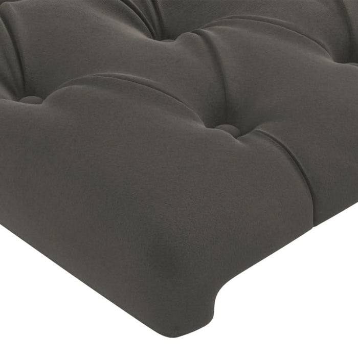 Tăblie de pat cu LED, gri închis, 180x7x118/128 cm, catifea - WALTI WALTI