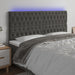 Tăblie de pat cu LED, gri închis, 180x7x118/128 cm, catifea - WALTI WALTI
