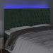 Tăblie de pat cu LED, verde închis, 200x7x118/128 cm, catifea - WALTI WALTI