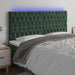 Tăblie de pat cu LED, verde închis, 200x7x118/128 cm, catifea - WALTI WALTI