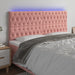 Tăblie de pat cu LED, roz, 200x7x118/128 cm, catifea - WALTI WALTI