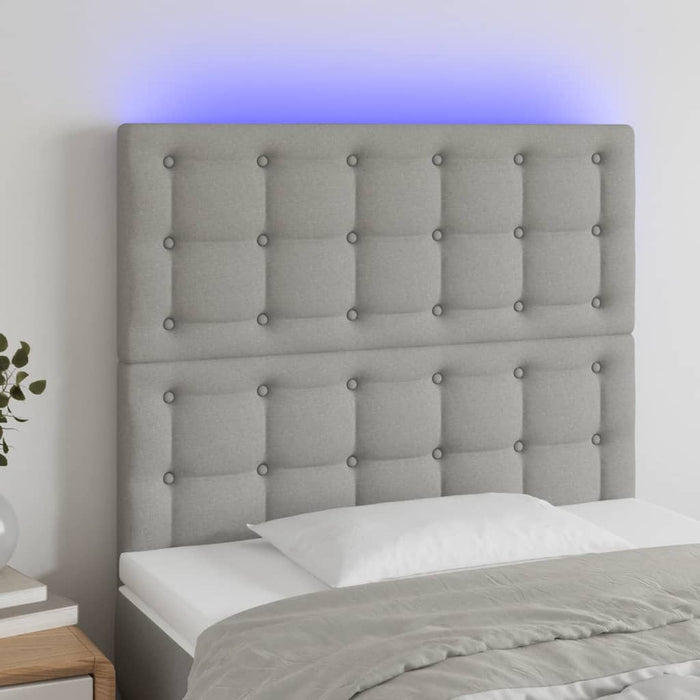 Tăblie de pat cu LED, gri deschis, 80x5x118/128 cm, textil - WALTI WALTI