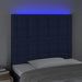 Tăblie de pat cu LED, albastru, 80x5x118/128 cm, textil - WALTI WALTI