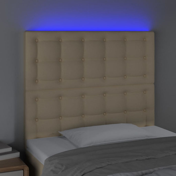 Tăblie de pat cu LED, crem, 100x5x118/128 cm, textil - WALTI WALTI