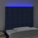 Tăblie de pat cu LED, albastru, 100x5x118/128 cm, textil - WALTI WALTI