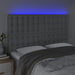 Tăblie de pat cu LED, gri deschis, 144x5x118/128 cm, textil - WALTI WALTI