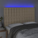 Tăblie de pat cu LED, crem, 144x5x118/128 cm, textil - WALTI WALTI