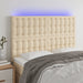Tăblie de pat cu LED, crem, 144x5x118/128 cm, textil - WALTI WALTI