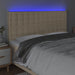 Tăblie de pat cu LED, crem, 160x5x118/128 cm, textil - WALTI WALTI