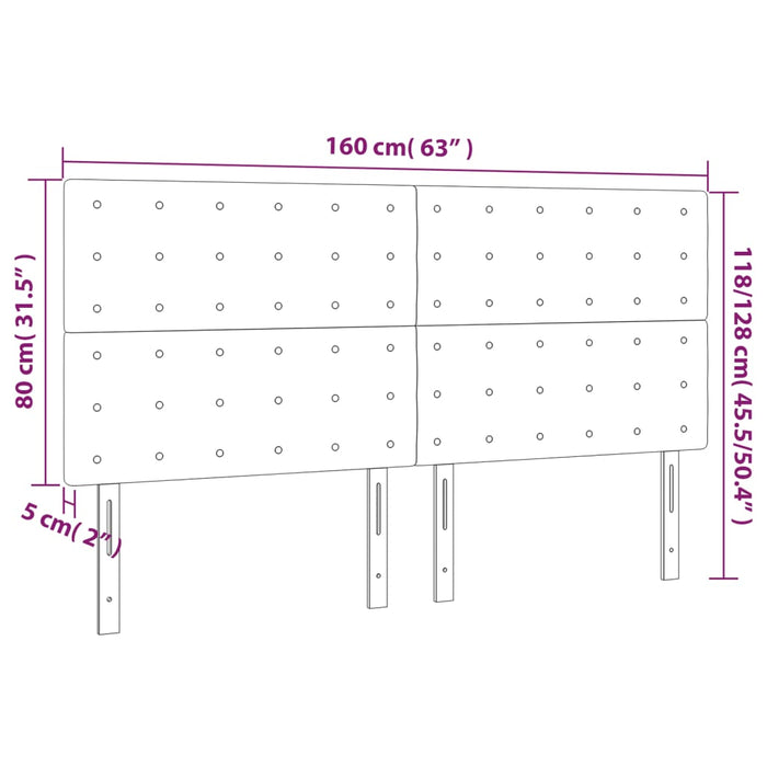 Tăblie de pat cu LED, crem, 160x5x118/128 cm, textil - WALTI WALTI