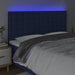 Tăblie de pat cu LED, albastru, 160x5x118/128 cm, textil - WALTI WALTI