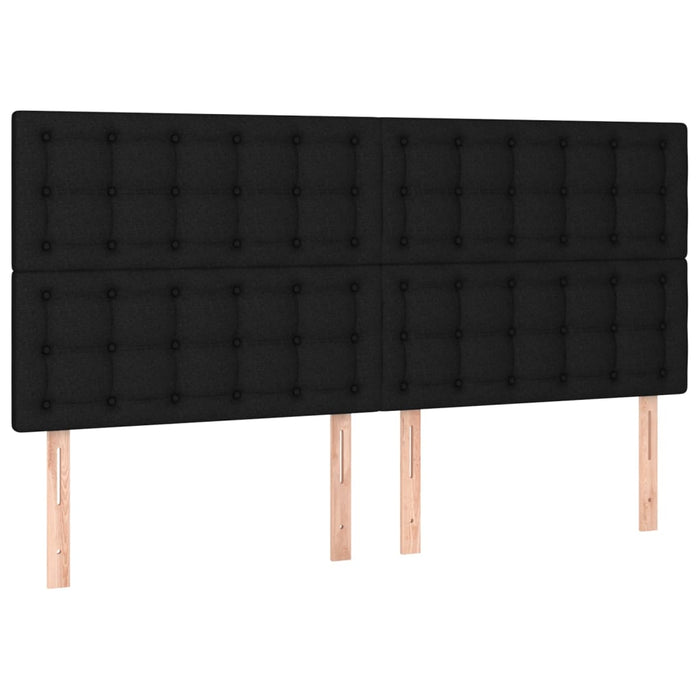 Tăblie de pat cu LED, negru, 200x5x118/128 cm, textil - WALTI WALTI