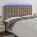 Tăblie de pat cu LED, gri taupe, 200x5x118/128 cm, textil - WALTI WALTI