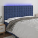 Tăblie de pat cu LED, albastru, 200x5x118/128 cm, textil - WALTI WALTI
