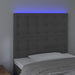 Tăblie de pat cu LED, gri închis, 80x5x118/128 cm, catifea - WALTI WALTI