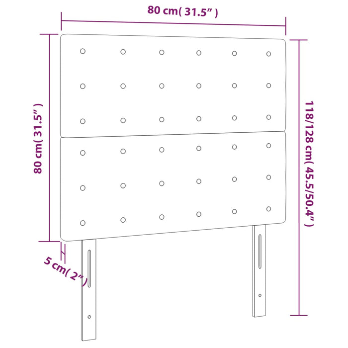 Tăblie de pat cu LED, gri închis, 80x5x118/128 cm, catifea - WALTI WALTI