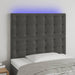 Tăblie de pat cu LED, gri închis, 80x5x118/128 cm, catifea - WALTI WALTI