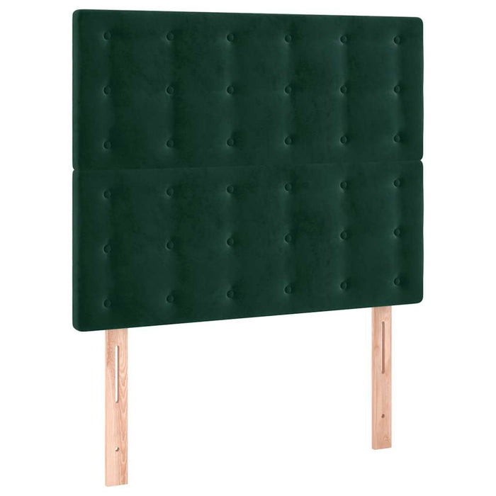 Tăblie de pat cu LED, verde închis, 80x5x118/128 cm, catifea - WALTI WALTI