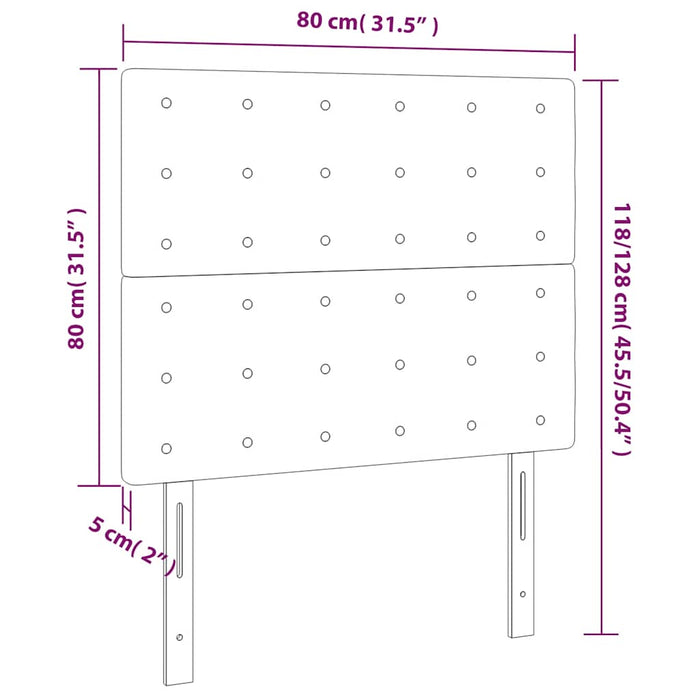 Tăblie de pat cu LED, verde închis, 80x5x118/128 cm, catifea - WALTI WALTI