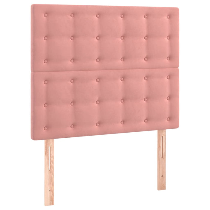 Tăblie de pat cu LED, roz, 80x5x118/128 cm, catifea - WALTI WALTI