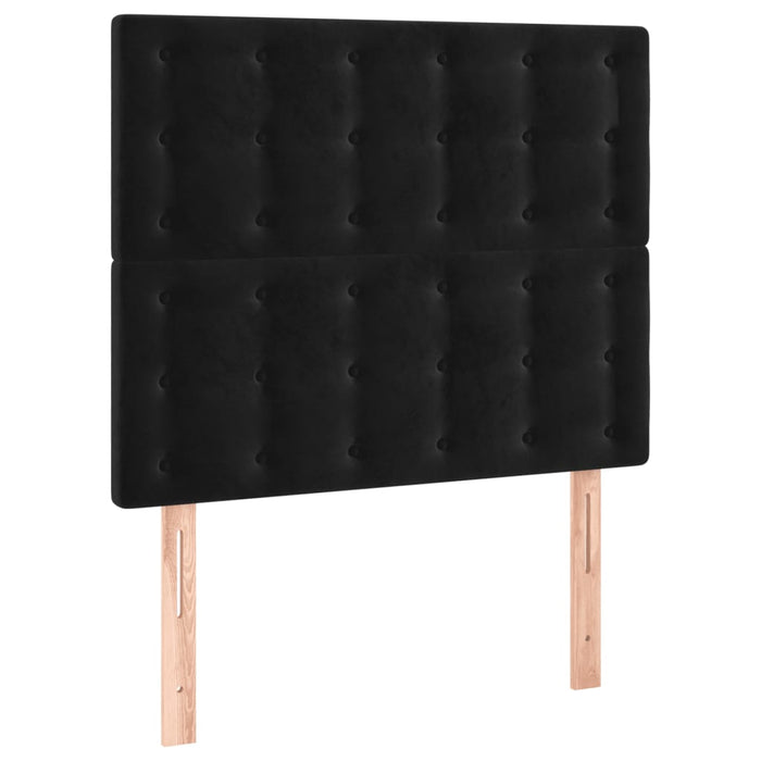 Tăblie de pat cu LED, negru, 90x5x118/128 cm, catifea - WALTI WALTI