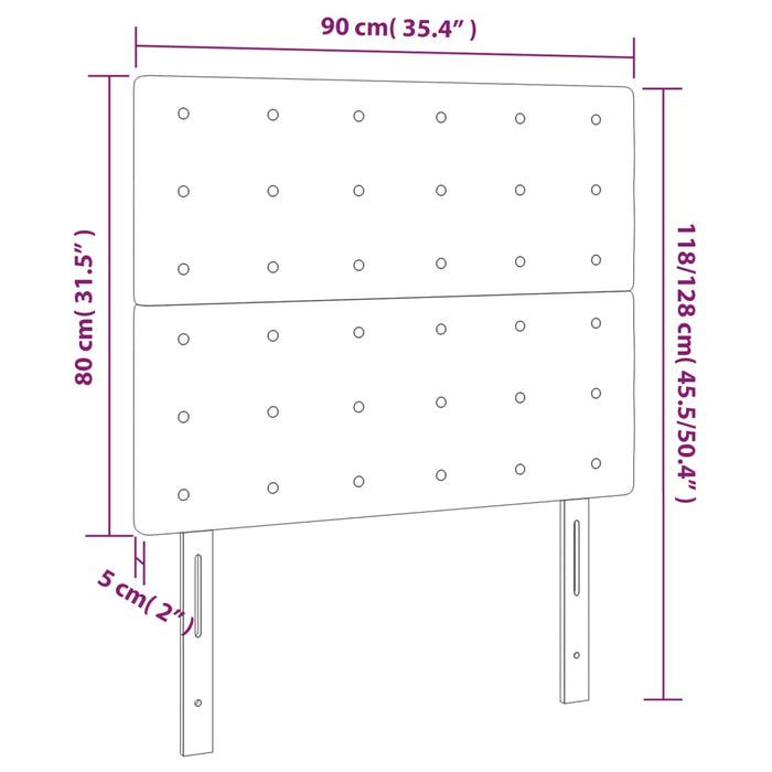 Tăblie de pat cu LED, verde închis, 90x5x118/128 cm, catifea - WALTI WALTI