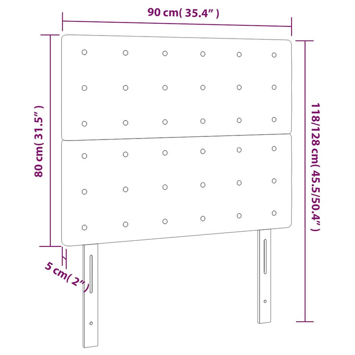 Tăblie de pat cu LED, verde închis, 90x5x118/128 cm, catifea - WALTI WALTI