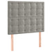 Tăblie de pat cu LED, gri deschis, 100x5x118/128 cm, catifea - WALTI WALTI