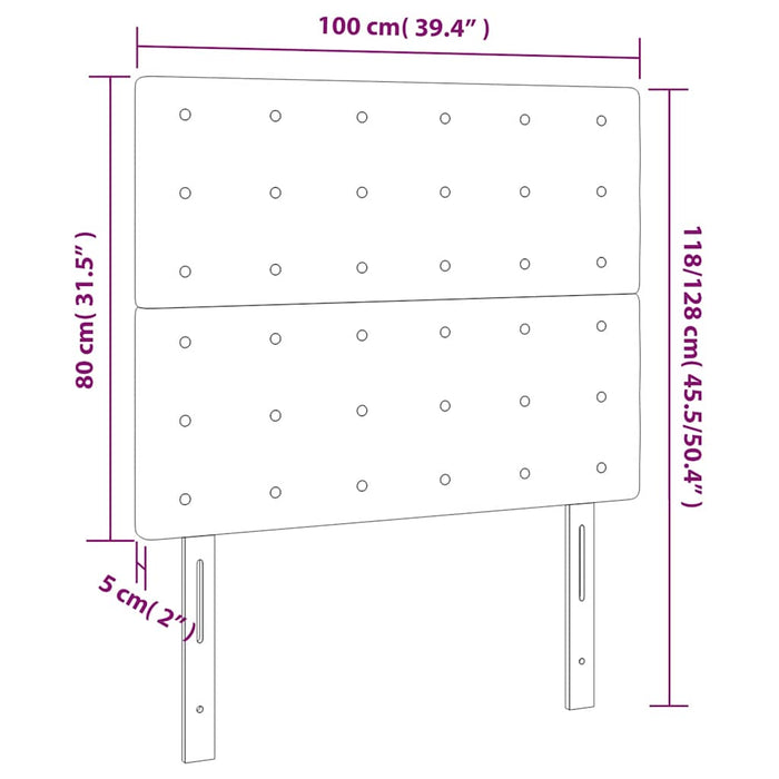 Tăblie de pat cu LED, verde închis, 100x5x118/128 cm, catifea - WALTI WALTI