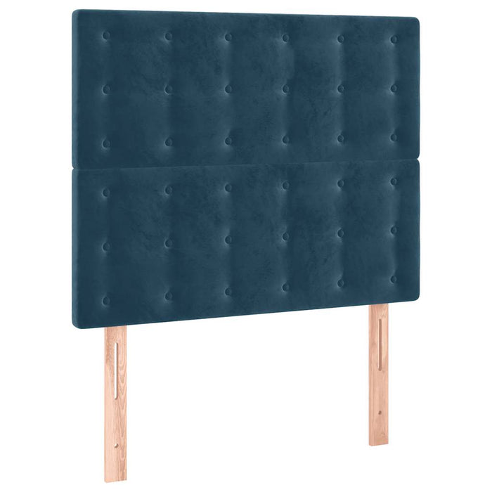 Tăblie de pat cu LED, albastru închis, 100x5x118/128cm, catifea - WALTI WALTI