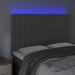 Tăblie de pat cu LED, gri deschis, 144x5x118/128 cm, catifea - WALTI WALTI