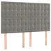 Tăblie de pat cu LED, gri deschis, 144x5x118/128 cm, catifea - WALTI WALTI